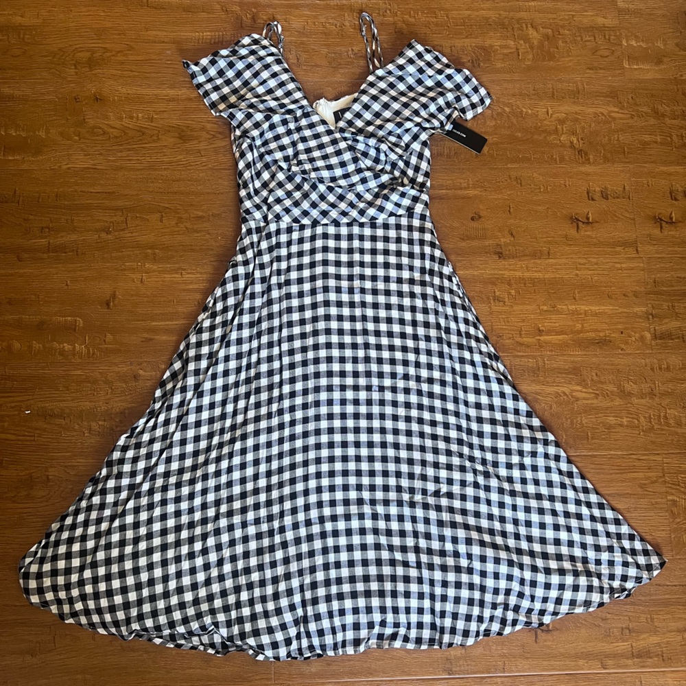 Lulu's Black and White Ruffled Tiered Sundress